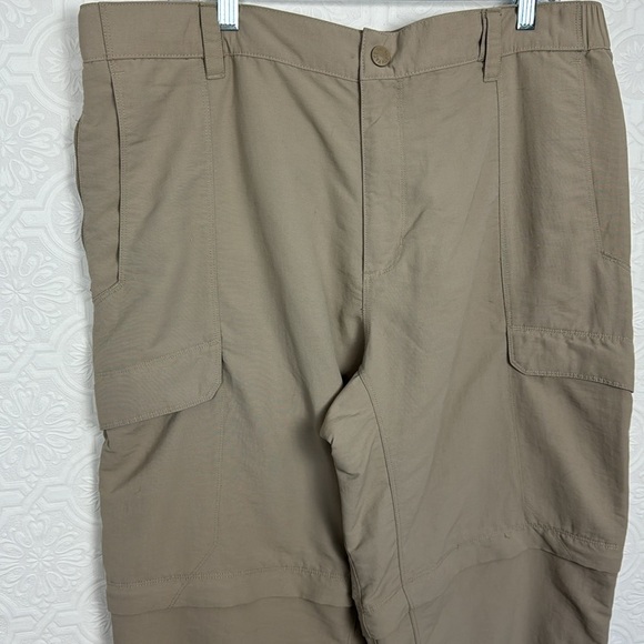 North Face Convertible Zip Off Shorts Pants Tan Cream Hiking XL Trail Nature - Picture 2 of 8